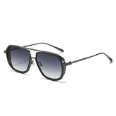 (6 PACK) Wholesale Sunglasses New Arrival Fashion Square Women Vintage Punk Women 2025 - BulkSunglassesWholesale.com - Gunmetal Frame Gradient Black Lens